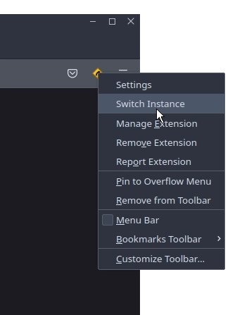 A screenshot of some buttons that are added to the context menu.